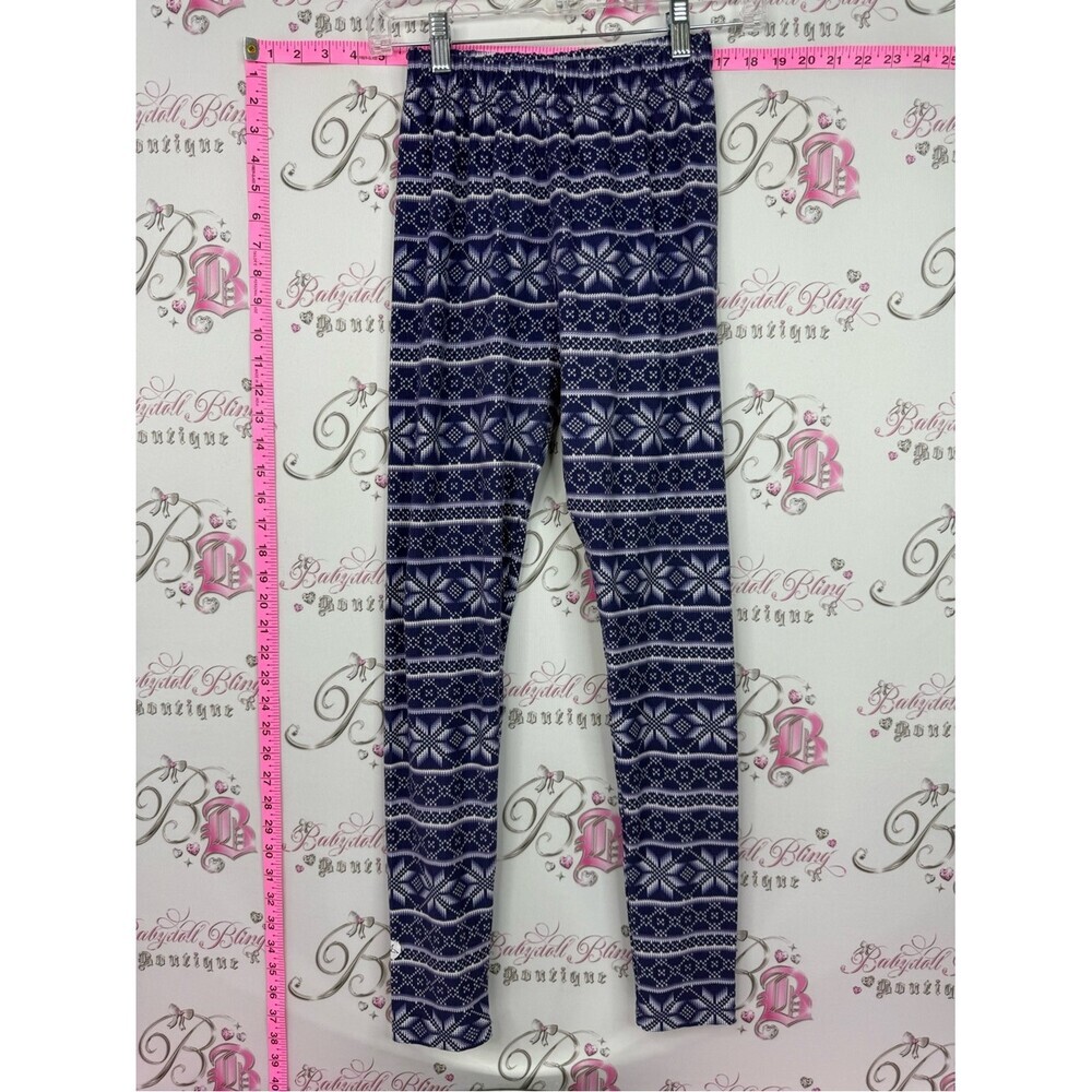 Sweet Legs Women’s Navy and White Fair Isle Leggings